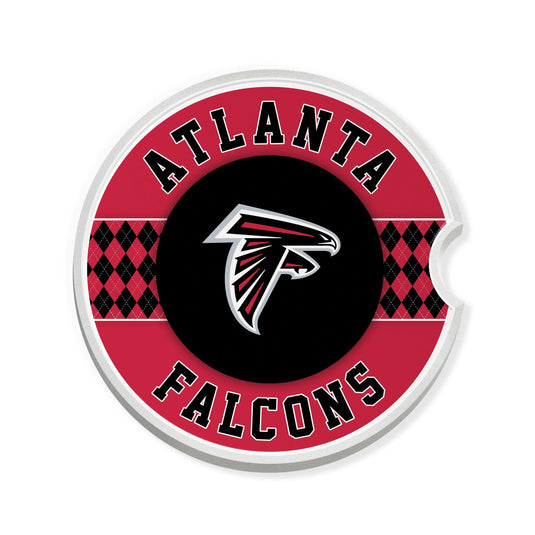 Fan Creations NFL Atlanta Falcons Argyle Ceramic Car Coaster - 2 Pack