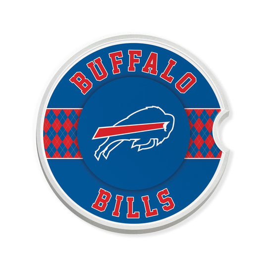 Fan Creations NFL Buffalo Bills Argyle Ceramic Car Coaster - 2 Pack