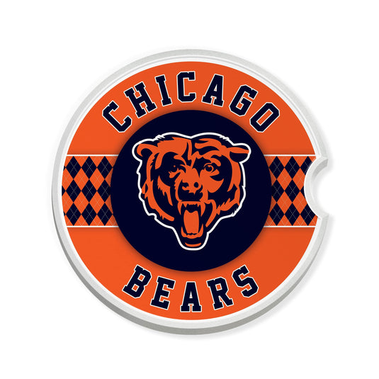 Fan Creations NFL Chicago Bears Argyle Ceramic Car Coaster - 2 Pack