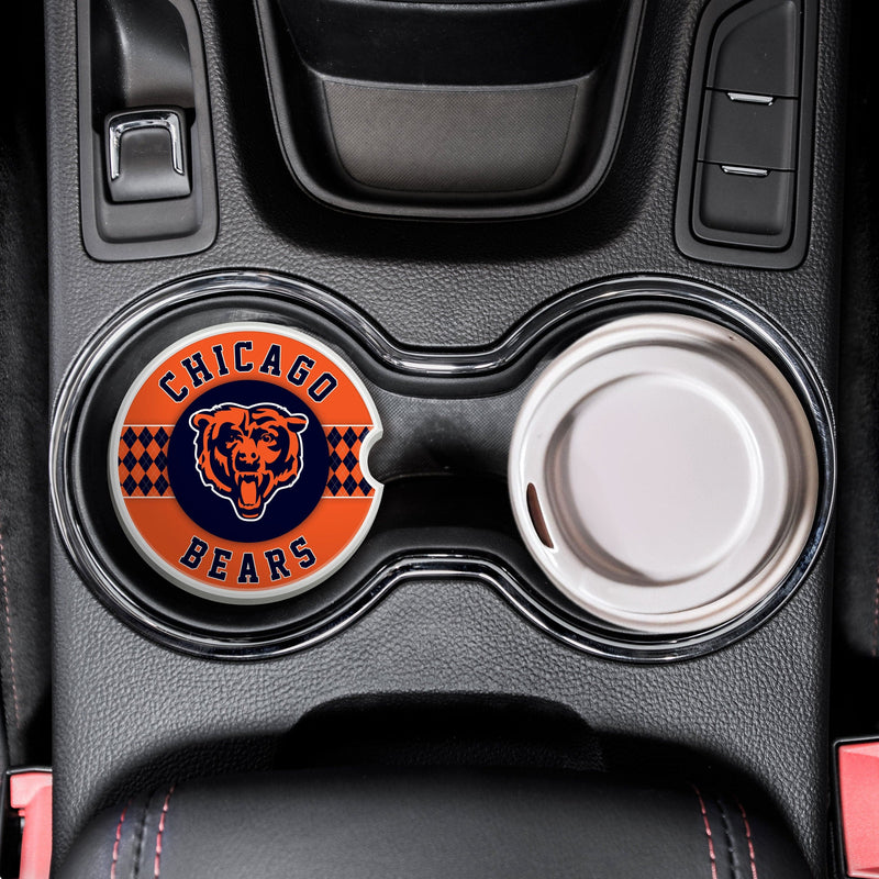 Load image into Gallery viewer, Fan Creations NFL Chicago Bears Argyle Ceramic Car Coaster - 2 Pack
