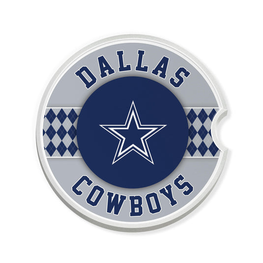 Fan Creations NFL Dallas Cowboys Argyle Ceramic Car Coaster - 2 Pack