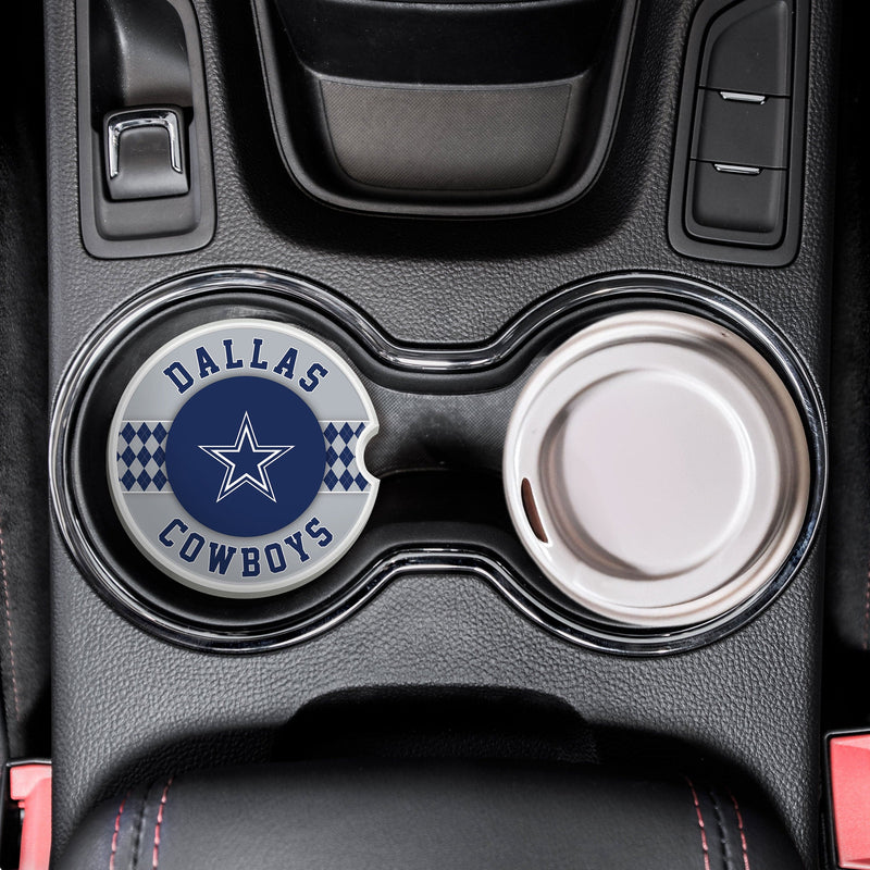 Load image into Gallery viewer, Fan Creations NFL Dallas Cowboys Argyle Ceramic Car Coaster - 2 Pack
