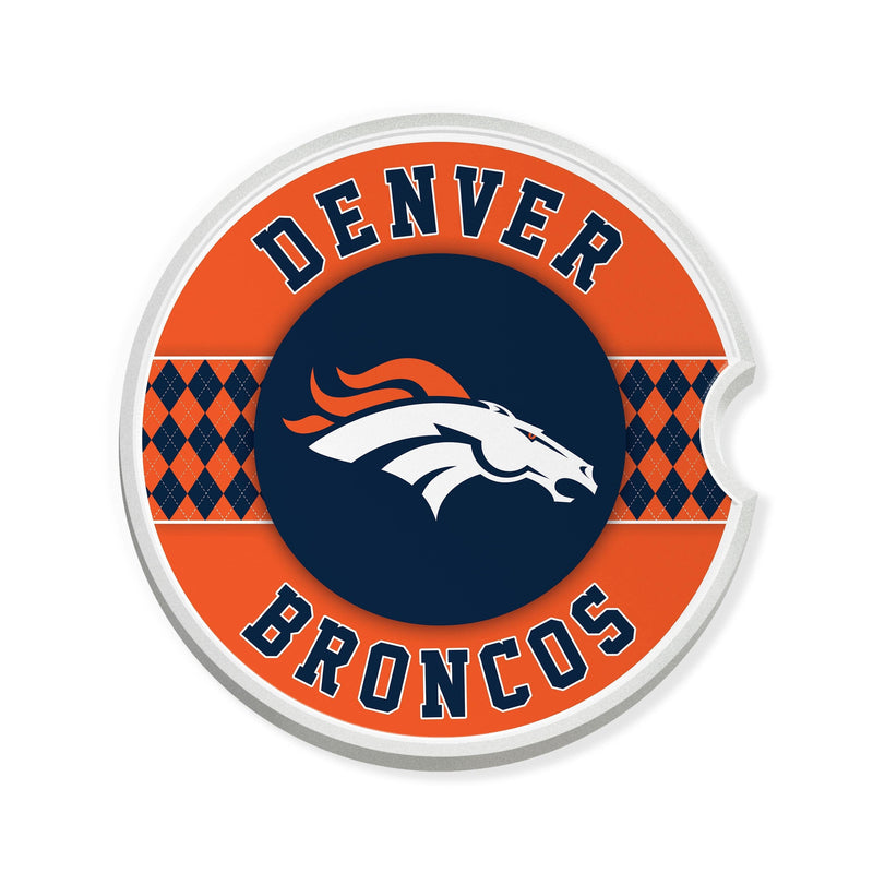 Load image into Gallery viewer, Fan Creations NFL Denver Broncos Argyle Ceramic Car Coaster - 2 Pack
