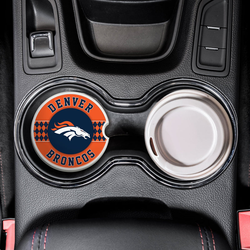 Load image into Gallery viewer, Fan Creations NFL Denver Broncos Argyle Ceramic Car Coaster - 2 Pack
