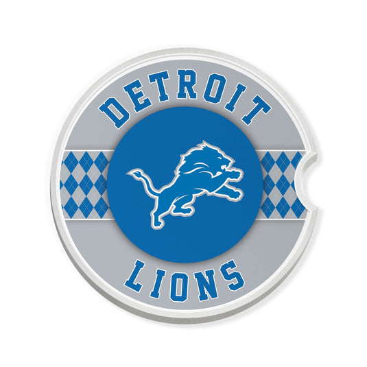 Fan Creations NFL Detroit Lions Argyle Ceramic Car Coaster - 2 Pack