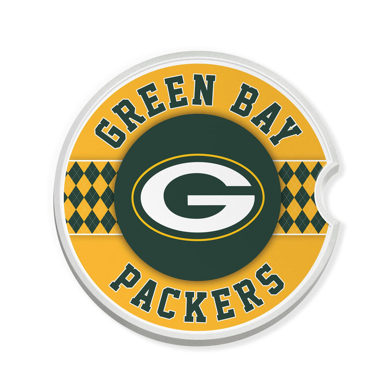 Load image into Gallery viewer, Fan Creations NFL GreenBay Packers Argyle Ceramic Car Coaster - 2 Pack
