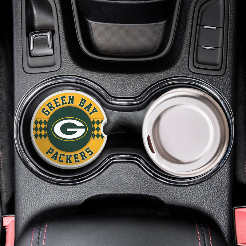 Load image into Gallery viewer, Fan Creations NFL GreenBay Packers Argyle Ceramic Car Coaster - 2 Pack
