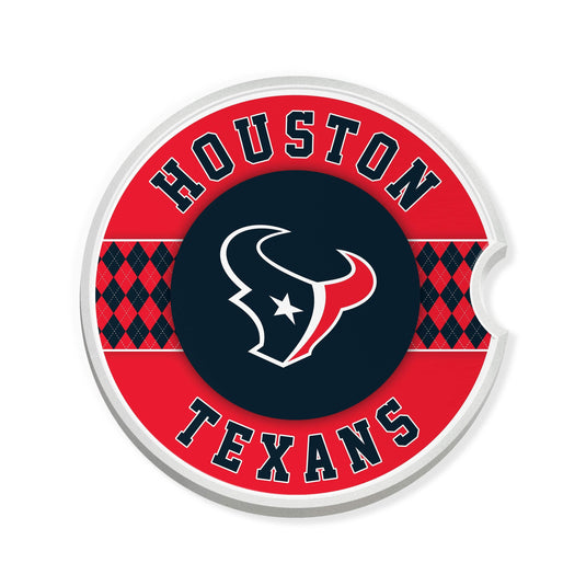 Fan Creations NFL Houston Texans Argyle Ceramic Car Coaster - 2 Pack