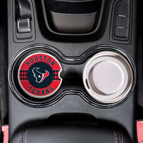 Fan Creations NFL Houston Texans Argyle Ceramic Car Coaster - 2 Pack