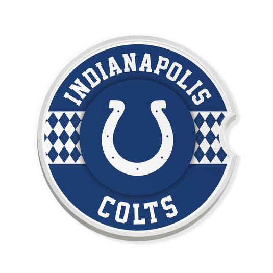 Fan Creations NFL Indianapolis Colts Argyle Ceramic Car Coaster - 2 Pack
