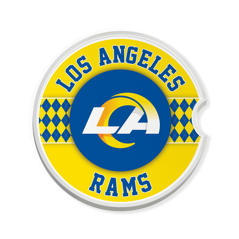 Load image into Gallery viewer, Fan Creations NFL Los Angeles Rams Argyle Ceramic Car Coaster - 2 Pack
