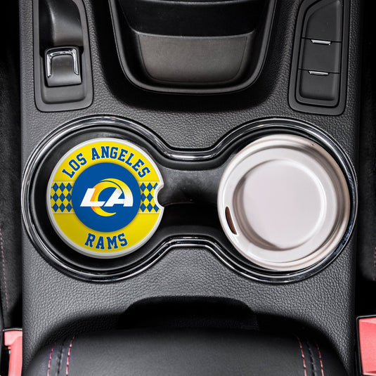 Fan Creations NFL Los Angeles Rams Argyle Ceramic Car Coaster - 2 Pack