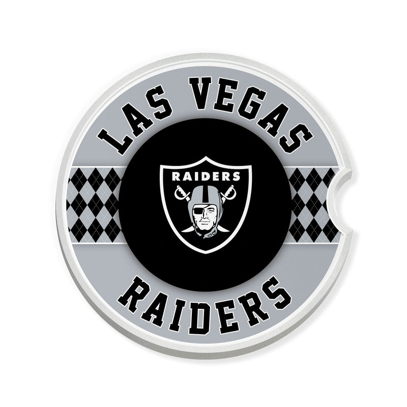 Load image into Gallery viewer, Fan Creations NFL Las Vegas Raiders Argyle Ceramic Car Coaster - 2 Pack
