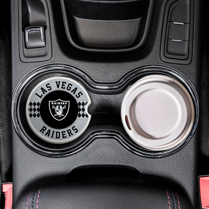 Load image into Gallery viewer, Fan Creations NFL Las Vegas Raiders Argyle Ceramic Car Coaster - 2 Pack
