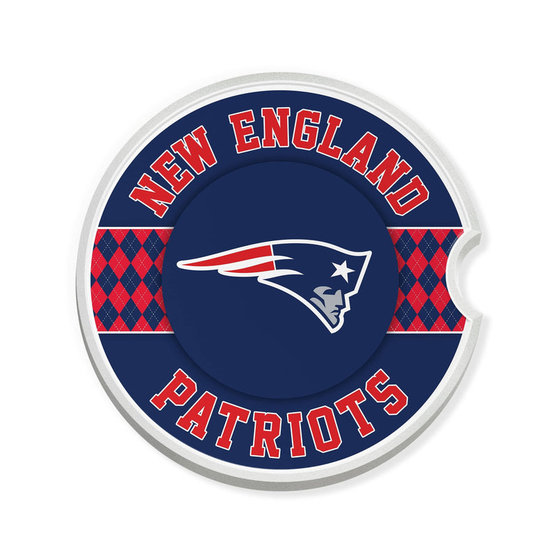 Load image into Gallery viewer, Fan Creations NFL New England Patriots Argyle Ceramic Car Coaster - 2 Pack
