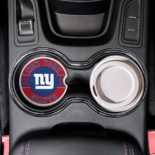 Fan Creations NFL New York Giants Argyle Ceramic Car Coaster - 2 Pack