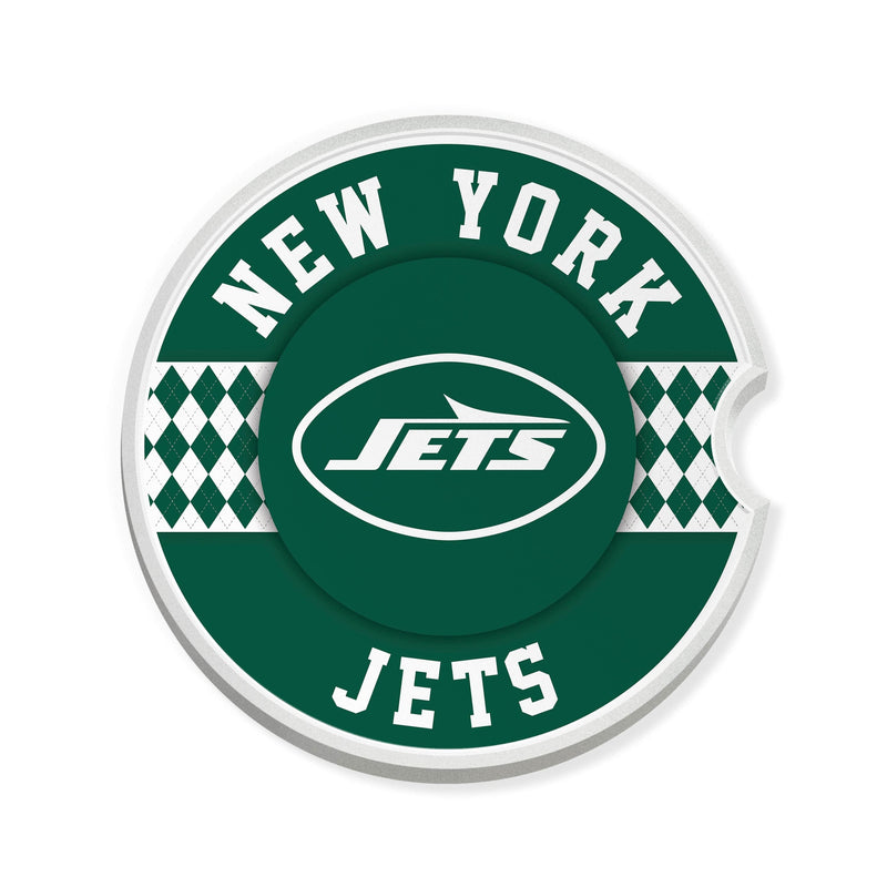 Load image into Gallery viewer, Fan Creations NFL New York Jets Argyle Ceramic Car Coaster - 2 Pack
