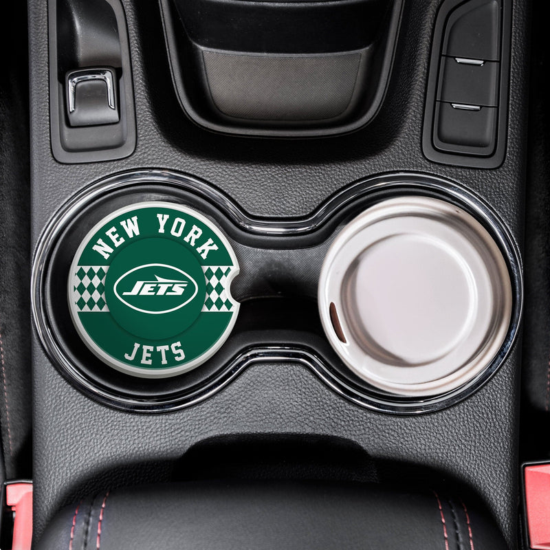 Load image into Gallery viewer, Fan Creations NFL New York Jets Argyle Ceramic Car Coaster - 2 Pack
