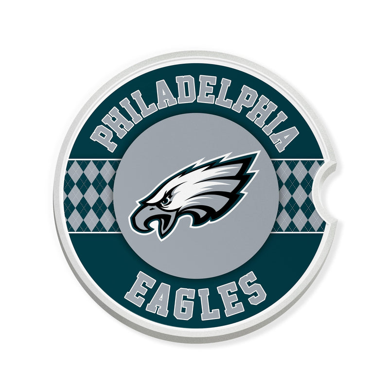 Load image into Gallery viewer, Fan Creations NFL Philadelphia Eagles Argyle Ceramic Car Coaster - 2 Pack
