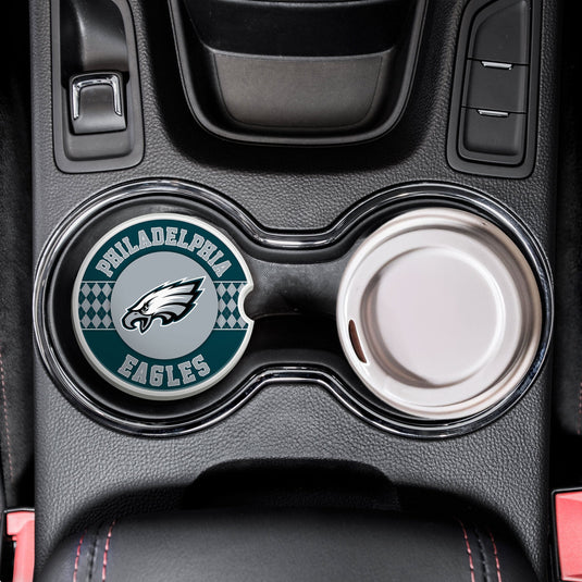 Fan Creations NFL Philadelphia Eagles Argyle Ceramic Car Coaster - 2 Pack