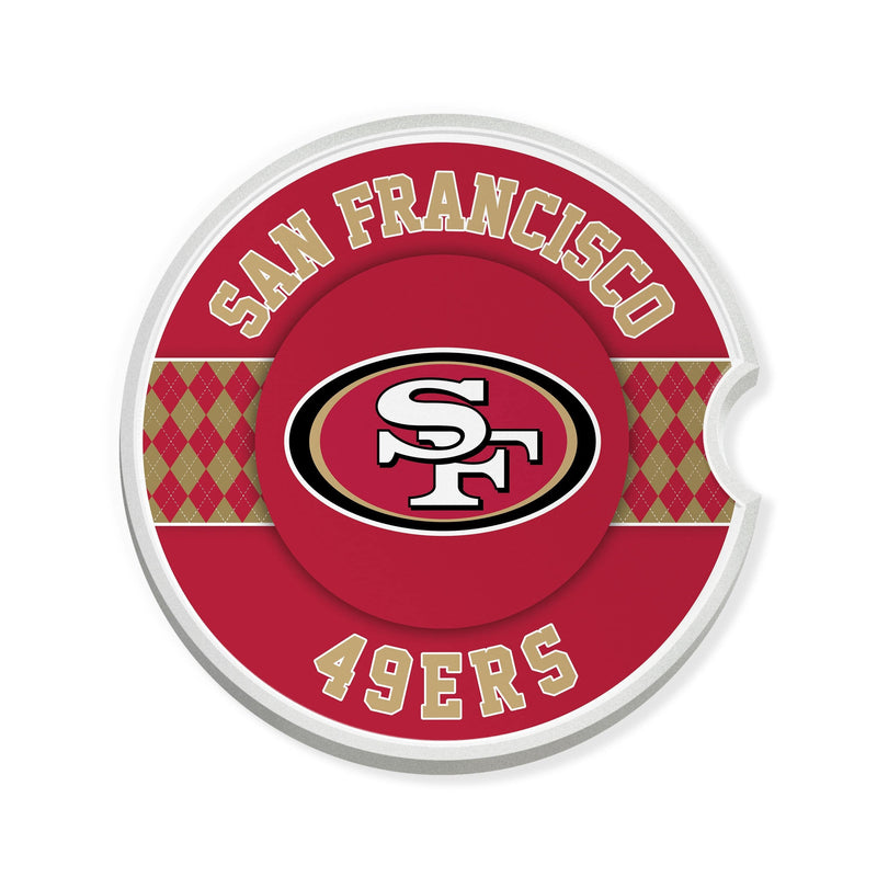 Load image into Gallery viewer, Fan Creations NFL San Francisco 49ers Argyle Ceramic Car Coaster - 2 Pack
