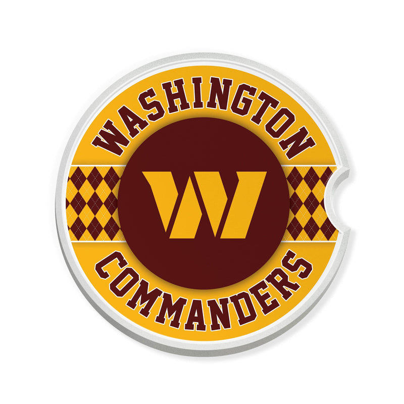 Load image into Gallery viewer, Fan Creations NFL Washington Commanders Argyle Ceramic Car Coaster - 2 Pack
