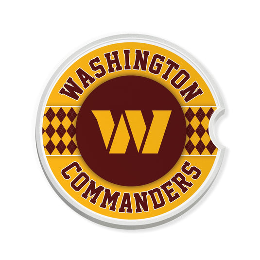 Fan Creations NFL Washington Commanders Argyle Ceramic Car Coaster - 2 Pack