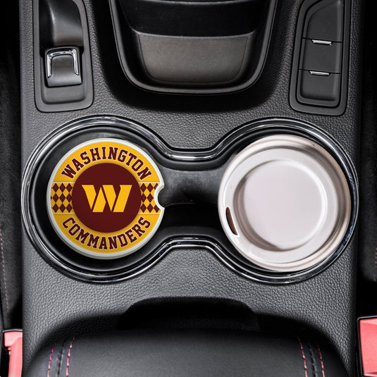 Fan Creations NFL Washington Commanders Argyle Ceramic Car Coaster - 2 Pack