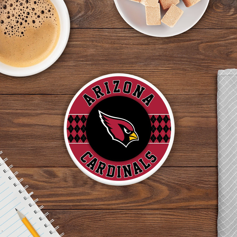 Load image into Gallery viewer, Fan Creations coaster NFL - Arizona Cardinals 4 inch Ceramic Argyle Coaster
