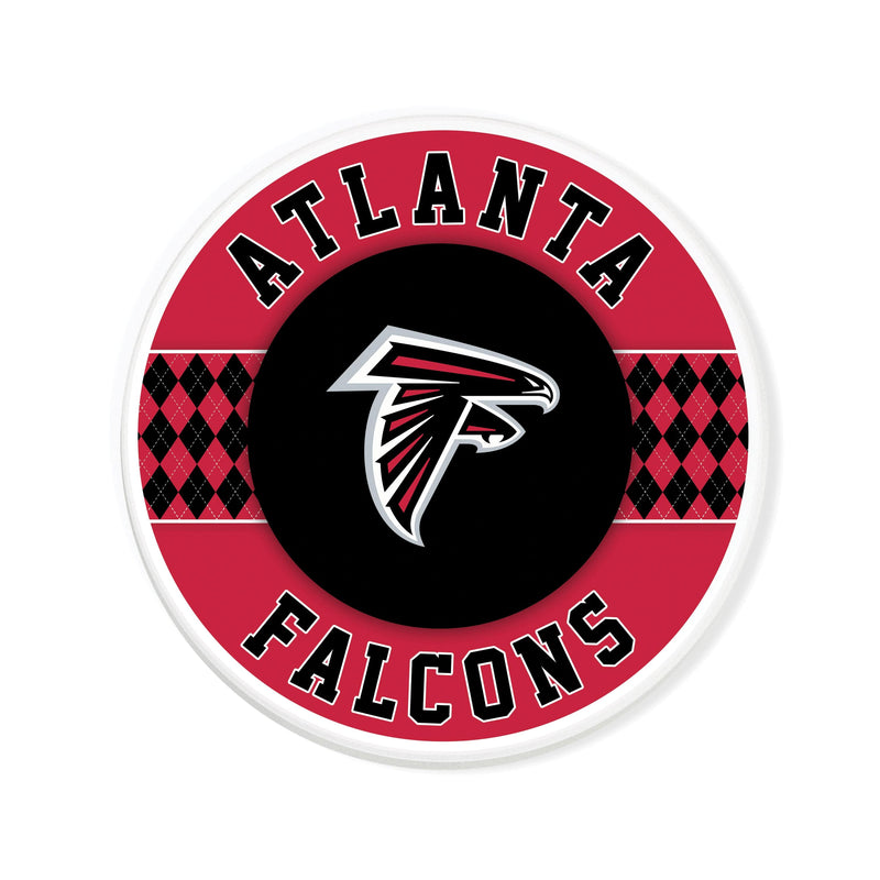 Load image into Gallery viewer, Fan Creations coaster NFL - Atlanta Falcons 4 inch Ceramic Argyle Coaster
