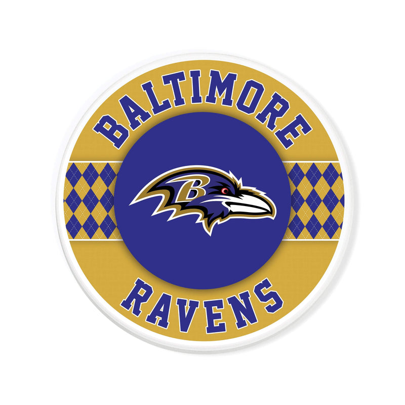 Load image into Gallery viewer, Fan Creations coaster NFL - Baltimore Ravens 4 inch Ceramic Argyle Coaster
