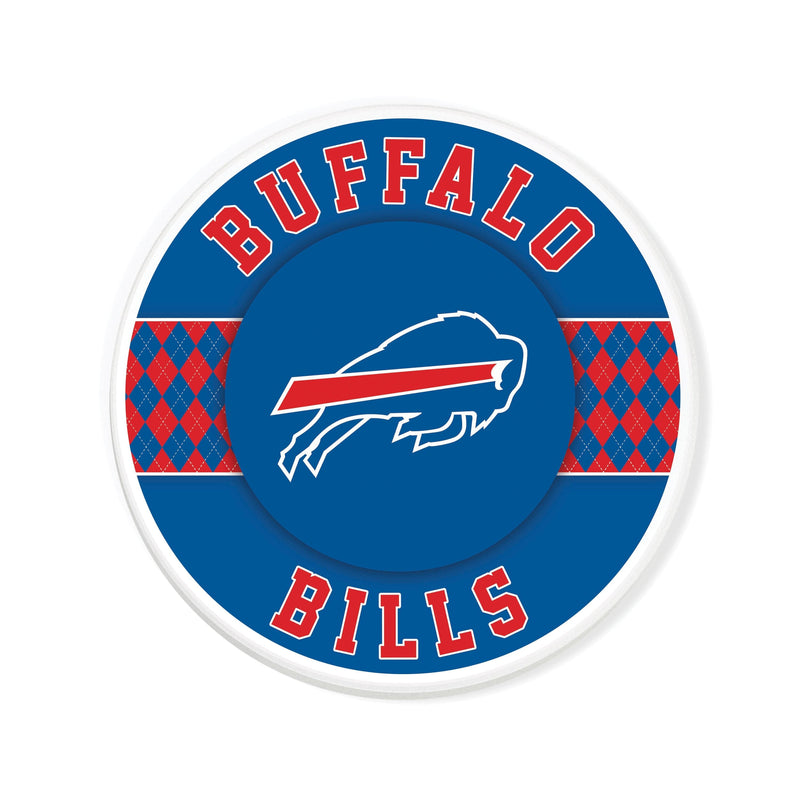Load image into Gallery viewer, Fan Creations coaster NFL - Buffalo Bills 4 inch Ceramic Argyle Coaster
