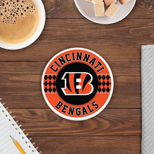 Fan Creations coaster NFL - Cincinnati Bengals 4 inch Ceramic Argyle Coaster