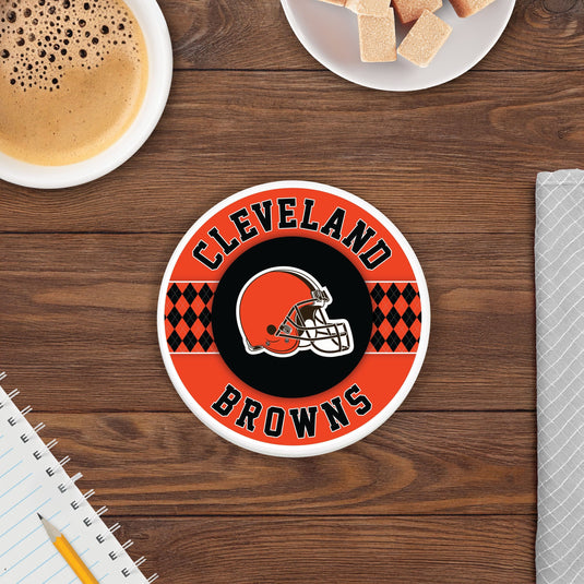Fan Creations coaster NFL - Cleveland Browns 4 inch Ceramic Argyle Coaster