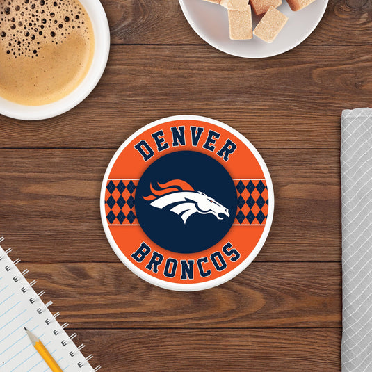 Fan Creations coaster NFL - Denver Broncos 4 inch Ceramic Argyle Coaster