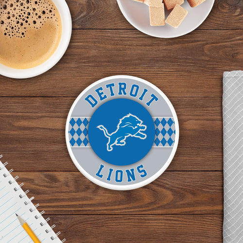 Fan Creations coaster NFL - Detroit Lions 4 inch Ceramic Argyle Coaster