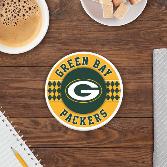 Fan Creations coaster NFL - GreenBay Packers 4 inch Ceramic Argyle Coaster