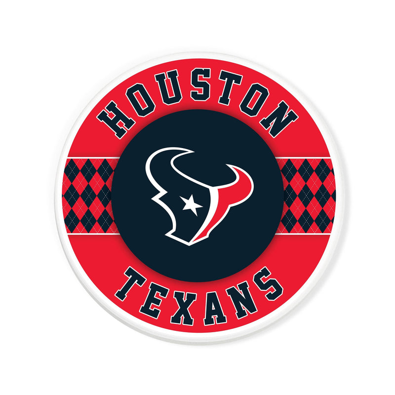 Load image into Gallery viewer, Fan Creations coaster NFL - Houston Texans 4 inch Ceramic Argyle Coaster
