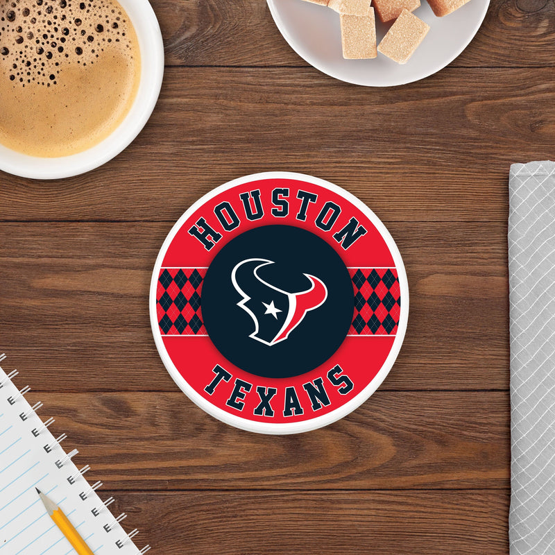 Load image into Gallery viewer, Fan Creations coaster NFL - Houston Texans 4 inch Ceramic Argyle Coaster
