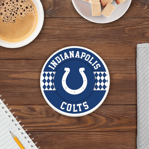 Fan Creations coaster NFL - Indianapolis Colts 4 inch Ceramic Argyle Coaster