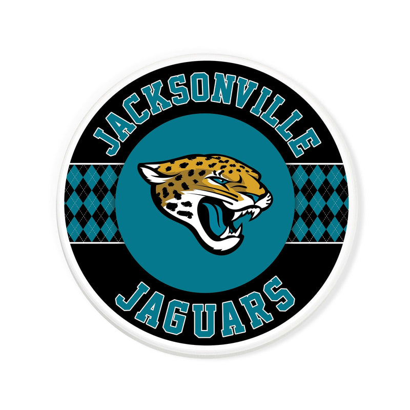 Load image into Gallery viewer, Fan Creations coaster NFL - Jacksonville Jaguars 4 inch Ceramic Argyle Coaster
