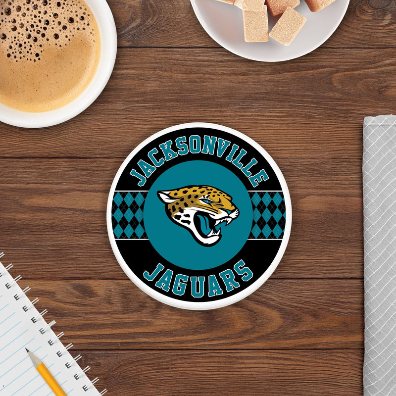 Load image into Gallery viewer, Fan Creations coaster NFL - Jacksonville Jaguars 4 inch Ceramic Argyle Coaster
