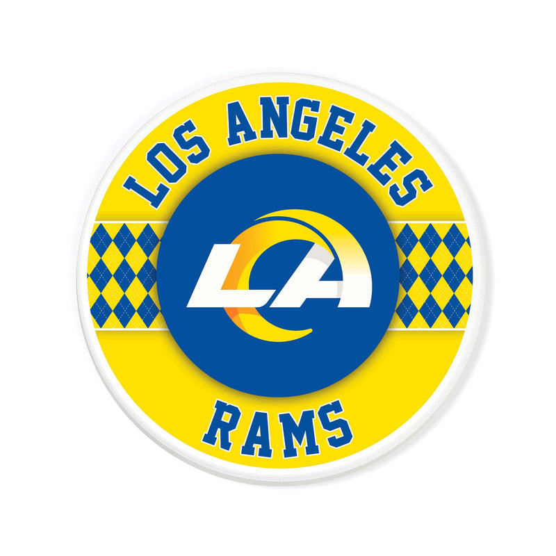 Load image into Gallery viewer, Fan Creations coaster NFL - Los Angeles Rams 4 inch Ceramic Argyle Coaster
