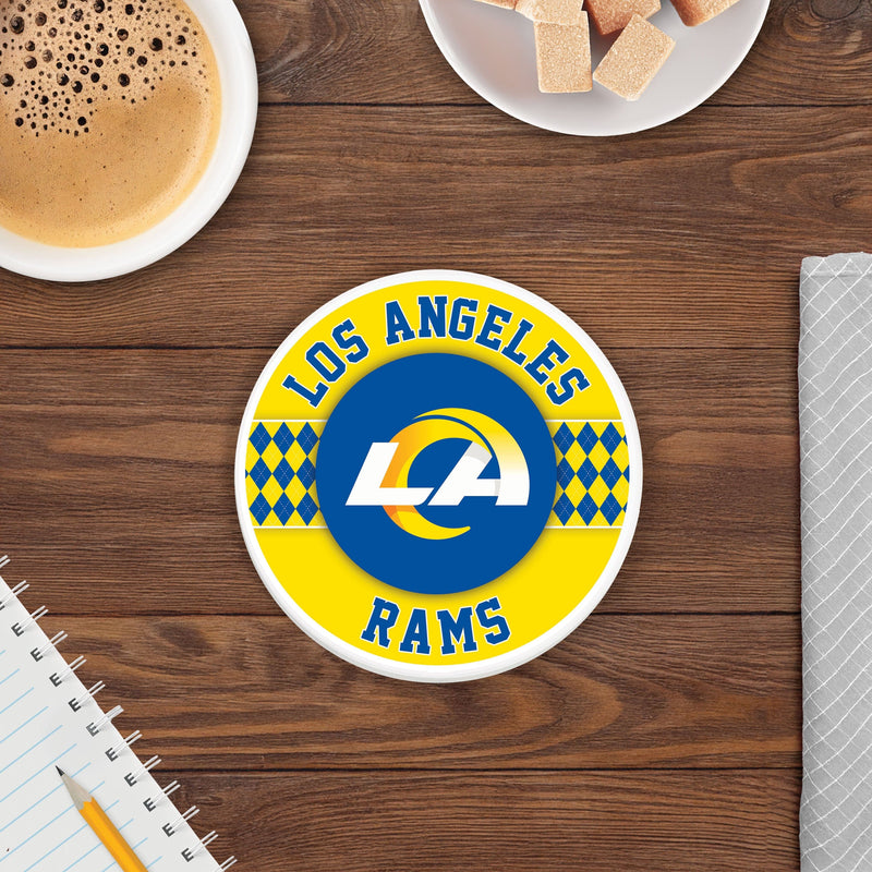 Load image into Gallery viewer, Fan Creations coaster NFL - Los Angeles Rams 4 inch Ceramic Argyle Coaster
