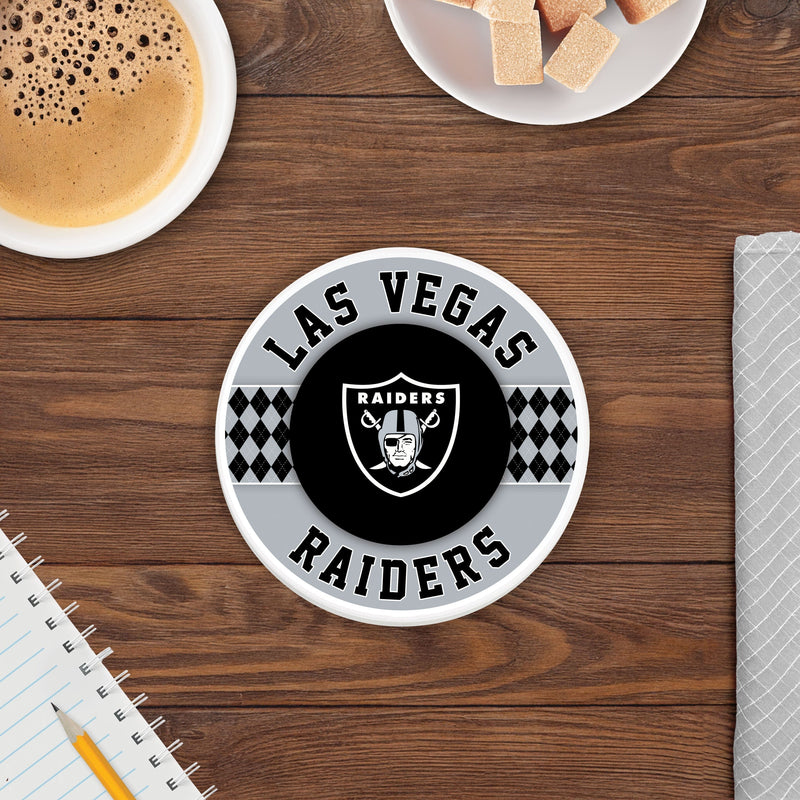 Load image into Gallery viewer, Fan Creations coaster NFL - Las Vegas Raiders 4 inch Ceramic Argyle Coaster
