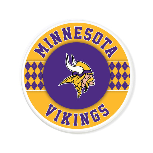 Fan Creations coaster NFL - Minnesota Vikings 4 inch Ceramic Argyle Coaster