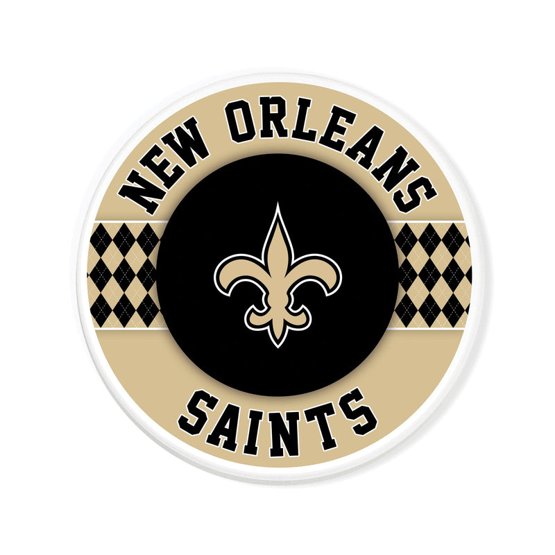 Load image into Gallery viewer, Fan Creations coaster NFL - New Orleans Saints 4 inch Ceramic Argyle Coaster
