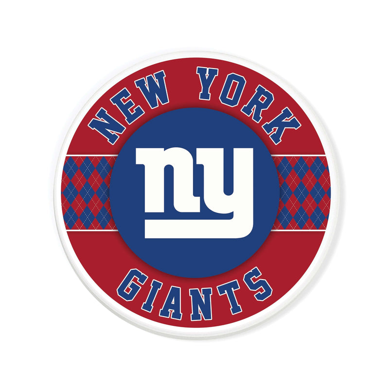 Load image into Gallery viewer, Fan Creations coaster NFL - New York Giants 4 inch Ceramic Argyle Coaster
