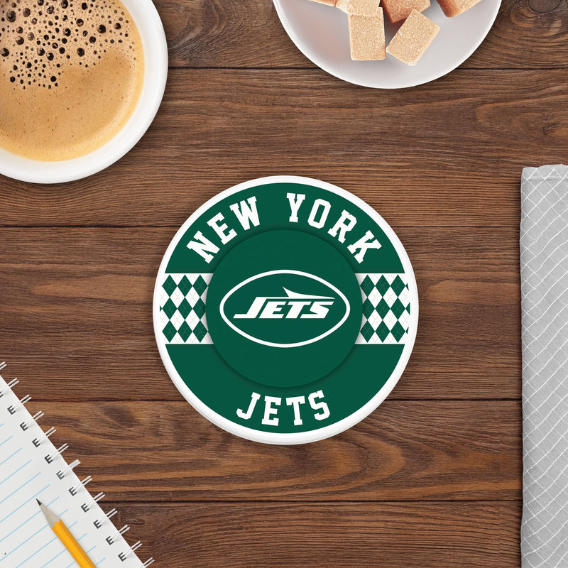 Load image into Gallery viewer, Fan Creations coaster NFL - New York Jets 4 inch Ceramic Argyle Coaster
