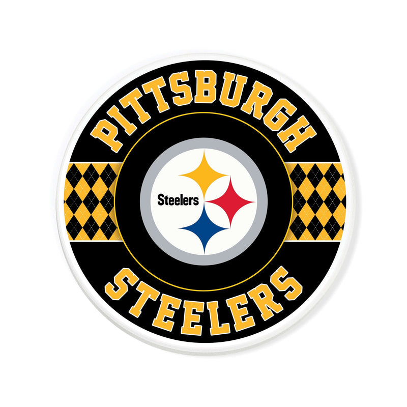 Load image into Gallery viewer, Fan Creations coaster NFL - Pittsburgh Steelers 4 inch Ceramic Argyle Coaster

